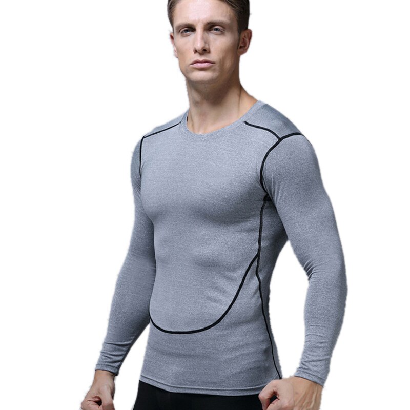 neue Herren Kompression Joggen Hemden Basis Schicht Unter Lauf T-Shirt Solide Langarm Sport T-Hemden Fitnessstudio Fitness Kleidung