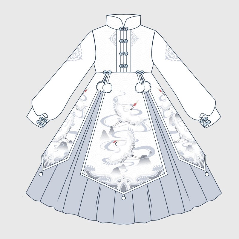 Lolita Dress Girls Chinese Style Lolita Clothes Retro Long Sleeve Red/White Costumes Gothic Lolita Dress Tea Party Clothes VO801