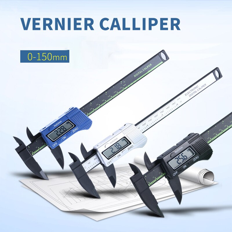 150mm Electronic Digital 6 Inch Plastic Vernier Caliper Gauge Micrometer Calipers Measuring Instrument