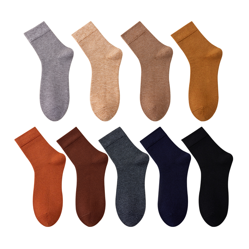 MiiOW calcetines de lana merina para hombre, calcetines gruesos de invierno con calefacción, botas de nieve de Cachemira resistentes al frío, calcetines de negocios de toalla cálidos marrones Retro