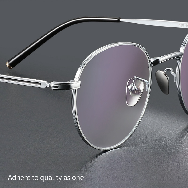 Gafas de FIRADA, gafas redondas Retro de titanio puro, gafas graduadas ópticas cómodas, montura para hombres y mujeres 1820-C