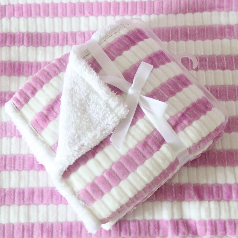 Mantas de franela 3D para bebé recién nacido, conjunto de ropa de cama sólida, funda para cochecito infantil, manta para niño y niña: Purple