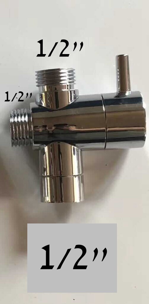 bathroom plastic quick opening tee valve 1/2" / 1/2" switch valve shower&amp;bath 1 in 2 out water valve Toilet T Adapter