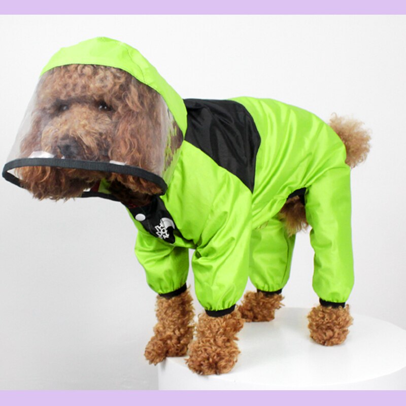 Hund regnkappa husdjur vattentät avtagbar regnjacka hundar vattentåliga kläder för hundar mönster husdjur kappa för regnig dag: Grön / Xxl