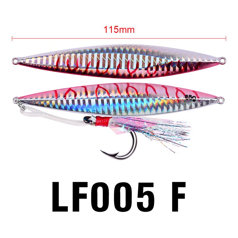 Leurre de pêche au gabarit 1 pièce leurres de poisson au plomb holographique à pas lent poids 65g-2.3oz matériel de pêche 11.5cm crochets appâts de bateau: Color F / Within one Hook