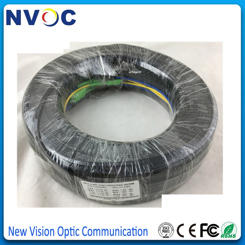 200M Outdoor FTTH Fibra Ottica di Goccia Cavo Patch Cord SC/APC di SC/APC Duplex SM G657A2 LSZH 2core GJYXCH di Goccia Cavo Patch Cord