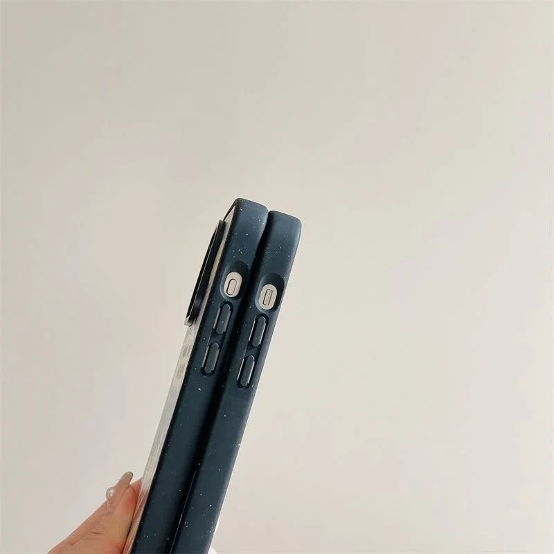 Magnetisk sort frostet telefoncover med blomstermotiv i koreansk museumstil til iphone 13 14 15, 16 pro max