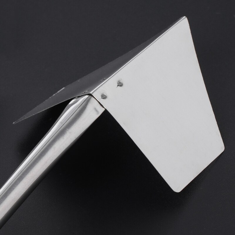Paleta esquinera de acero inoxidable, mango de Metal para jardín, 90 grados, para exteriores, 1 unidad