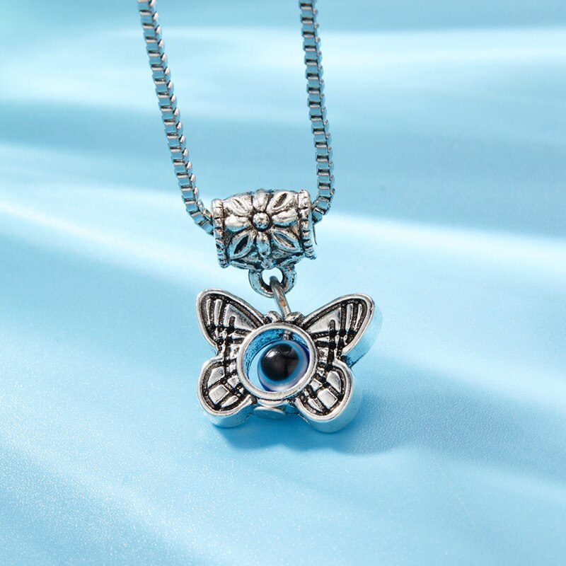 Charm gioielli turchi Evil Blue Eye Butterfly Turtle Owl Palm collana per donna uomo ciondolo catena clavicola girocollo regali gioielli