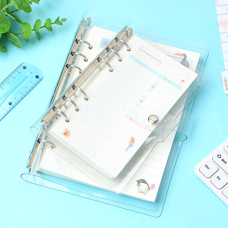 A5A6 Creatieve Gypsophila Notebook Cover Pvc Bindmiddel 6 Hole Losbladige Shell Notebook Case