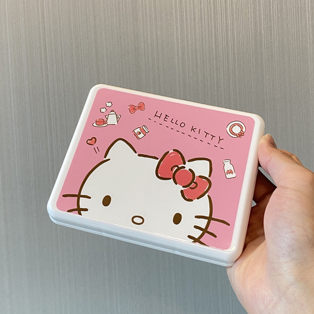 Sanrio Hello Kitty faltbare Aufbewahrungsbox Kawaii Mehrzweck-Desktop-Organizer Kosmetik Toilettenartikel Schreibtisch Schmuck Organizer: Orange