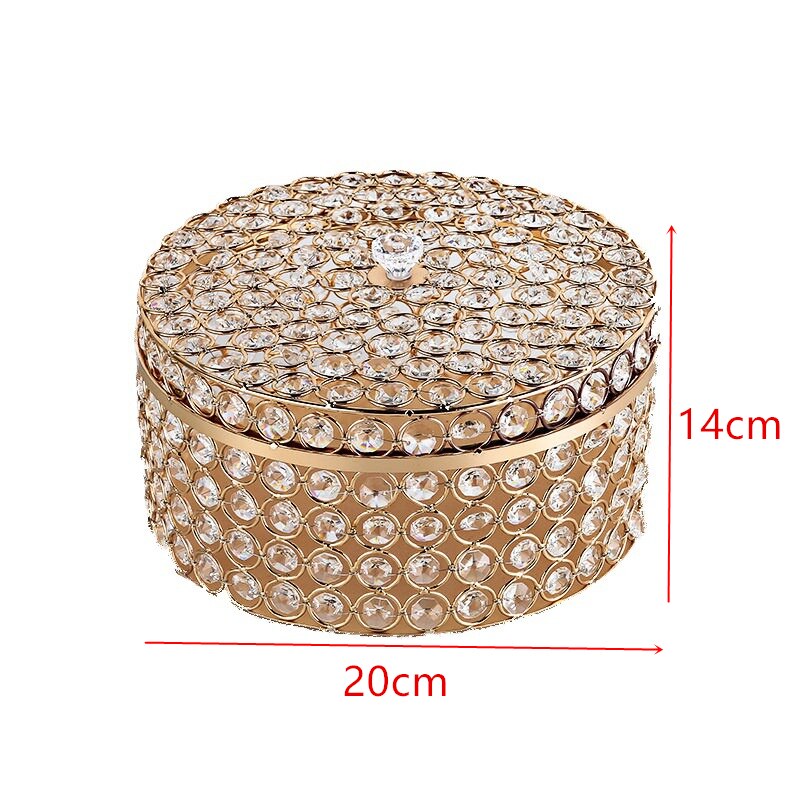 20 Cm Kristal Snoep Lade Cosmetica Sieraden Opbergdoos Thuis Bruiloft Decoratie Props Fruitschaal