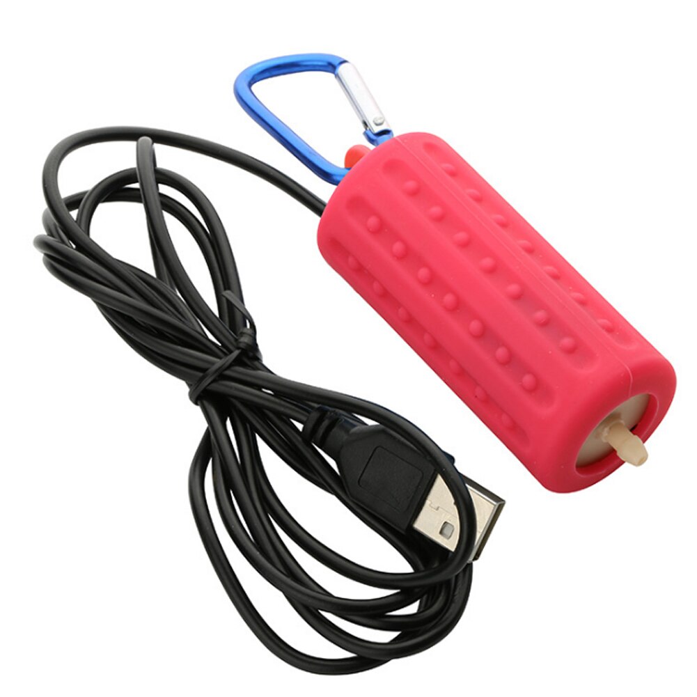 Aquarium Oxygen Pump Mute Mini Portable USB Energey Saving Air Pump for Fish Tank E2S: Red