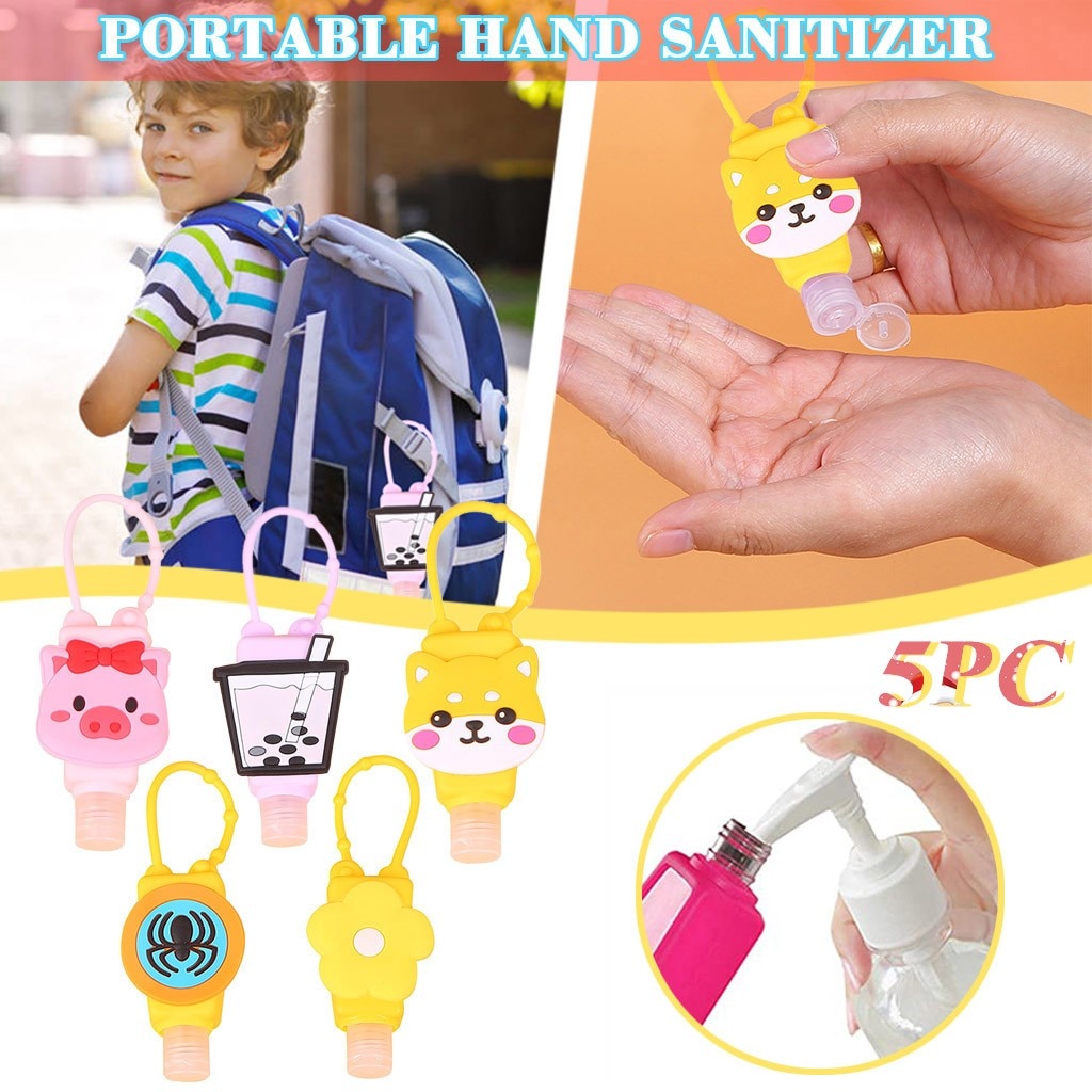 5pc mão desinfetante dispensador pulseira portátil dispensador de mão 30ml pulsera gel hidroalcoólico bonito padrão dos desenhos animados