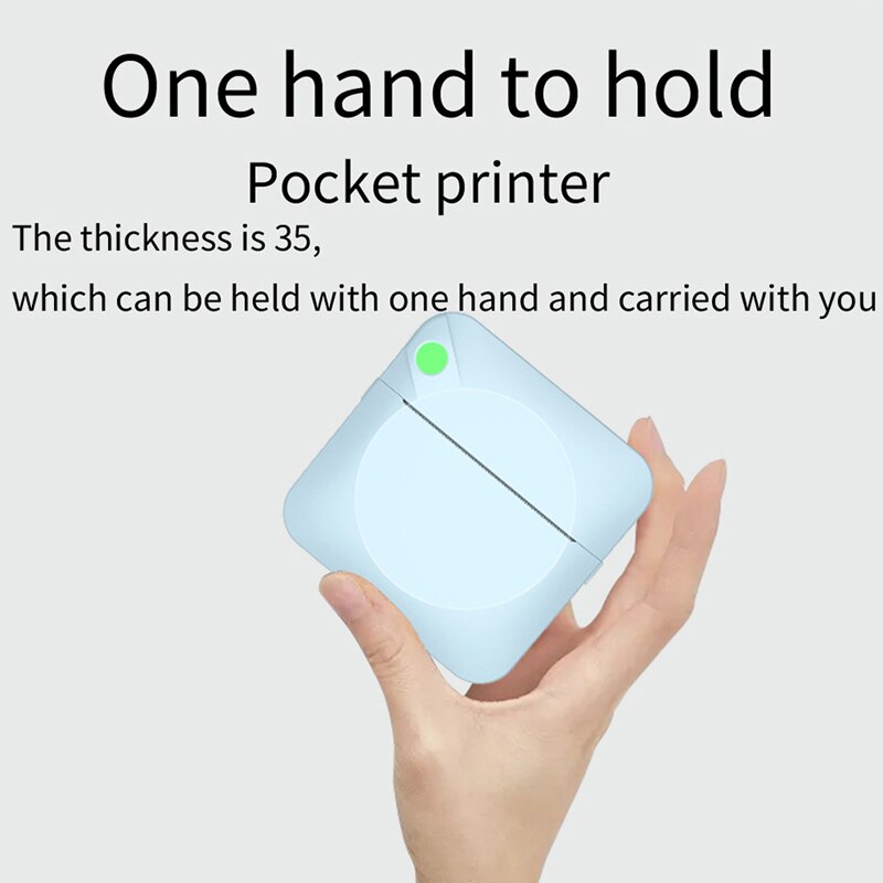 Mini Printer Self-adhesive Label Printer Pocket Thermal Printer WInkless Wireless BT Connect Portable printer 200dpi