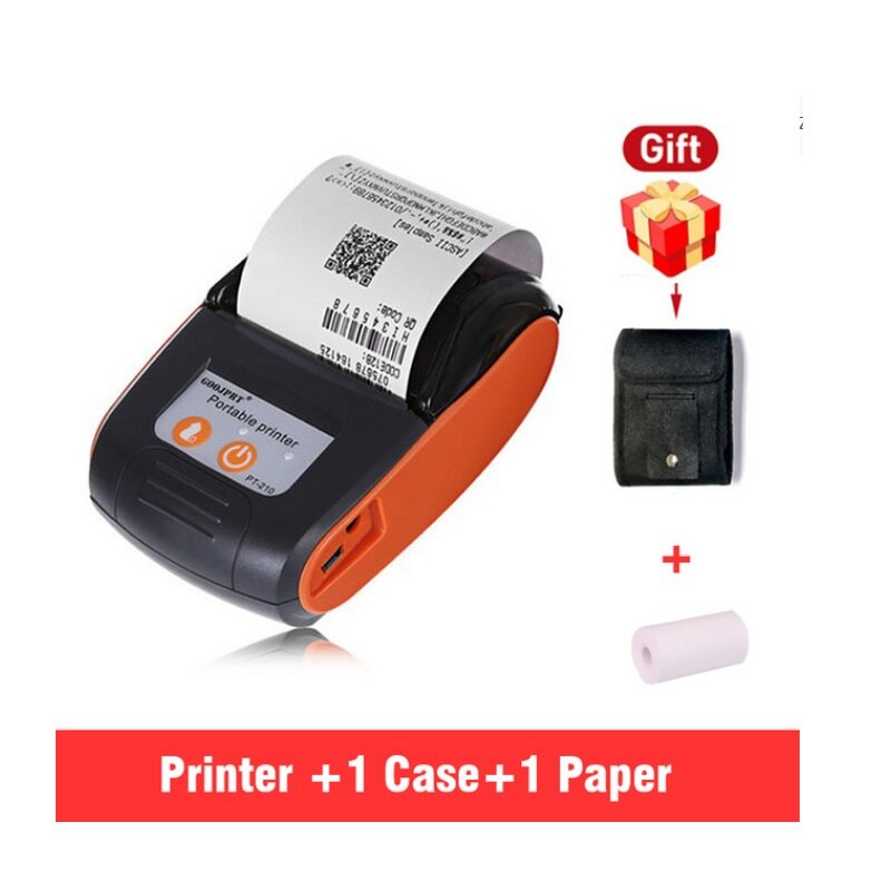 58Mm Mini Portable Thermische Printer Bluetooth Draadloze Ticket Printers Bill Machine Voor Android Ios Venster PT210: Orange / eu stekker