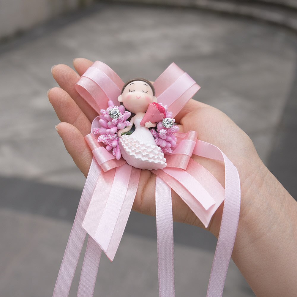 Kyunovia-botonniere de muñeca para boda, novio, ojal, solapa, Pin, pulsera nupcial, accesorios artificiales, ramillete de muñeca, FE79: Bridal Hand Flower