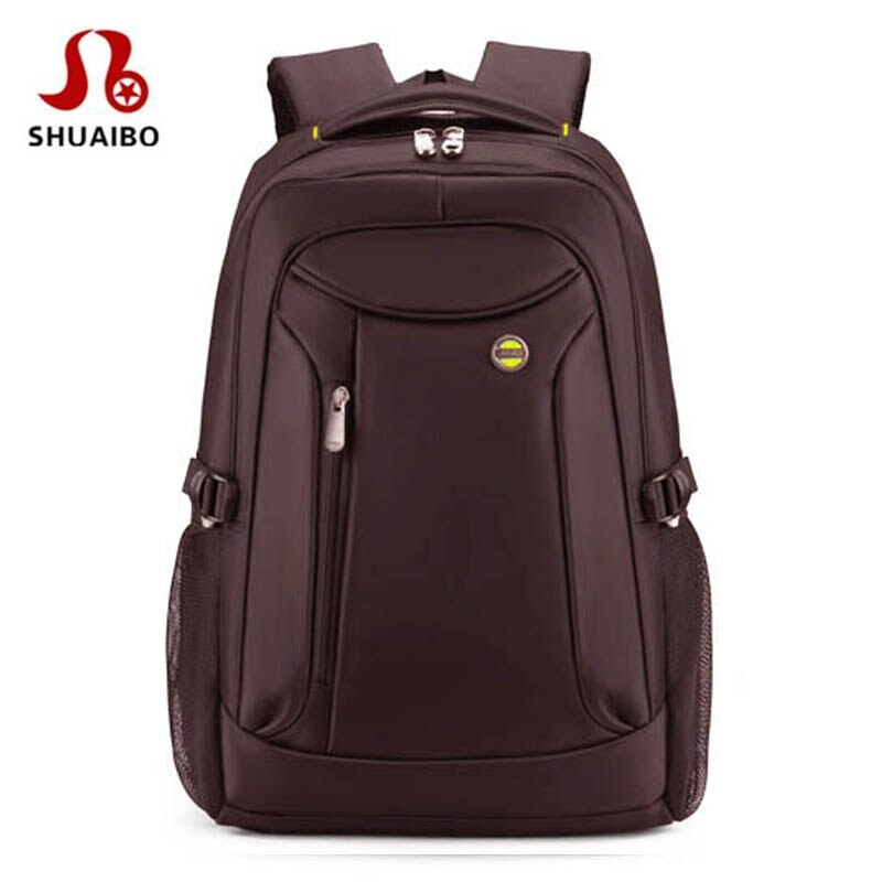 SHUAIBO Mochila de gran capacidad de para hombres Mochila de viaje impermeable bolso multifuncional mochilas para ordenador portátil masculino Mochila 16 pulgadas: brown