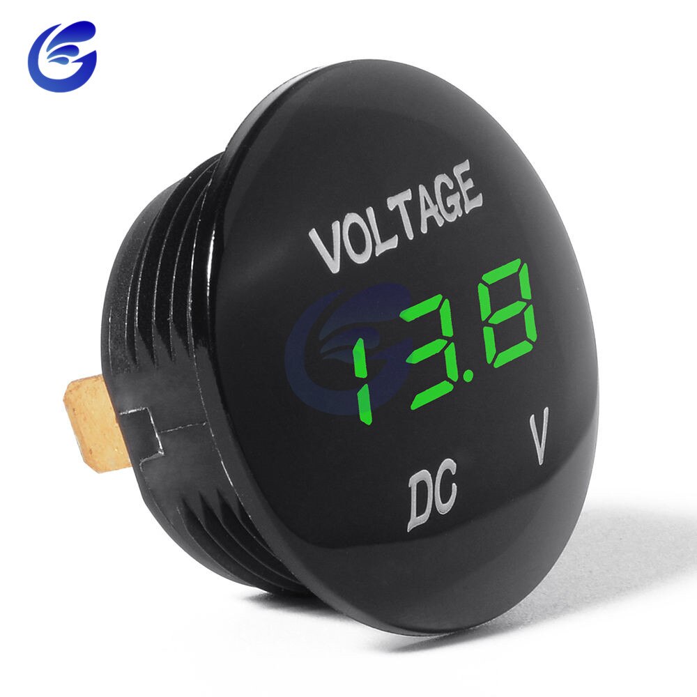 DC 5V-48V Car Motorcycle DC5V-48V LED Panel Digital Volt Voltage Meter Display Voltmeter 12V 24V 36V Waterproof DC5-48V: Green