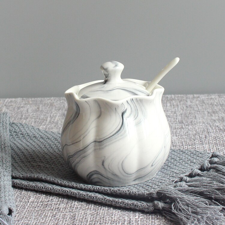 Olla de cerámica para el hogar, utensilios de cocina Aceitera de cerámica para el hogar, tarro de sal de adorno del norte de Europa, juego de tarros de azúcar