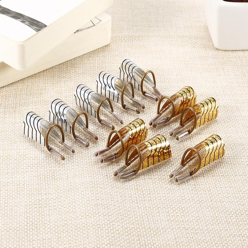5Pcs/set Reusable UV Gel Acrylic Tip Women Aluminum Nail Art Extension Guide Form Stencil Manicure Finger Rest Tool Random Color