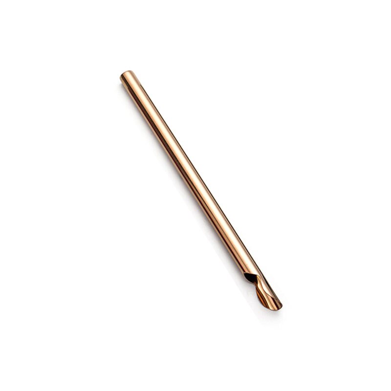 1Pc Reusable 304 Stainless Steel Drinking Straws 12mm Metal Sturdy Straight Portable Drinks Straw Stirring Spoon With Brush: rose gold