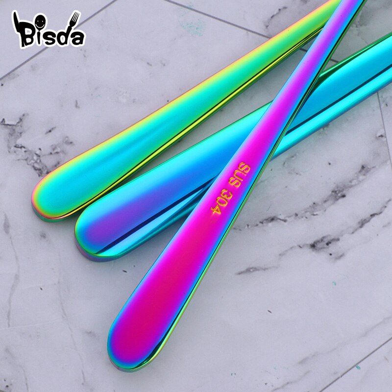 4/24 stk koreansk bestik sæt rustfrit stål bestik sæt western ske gaffel middag kniv sæt gyldent stel sæt festredskaber