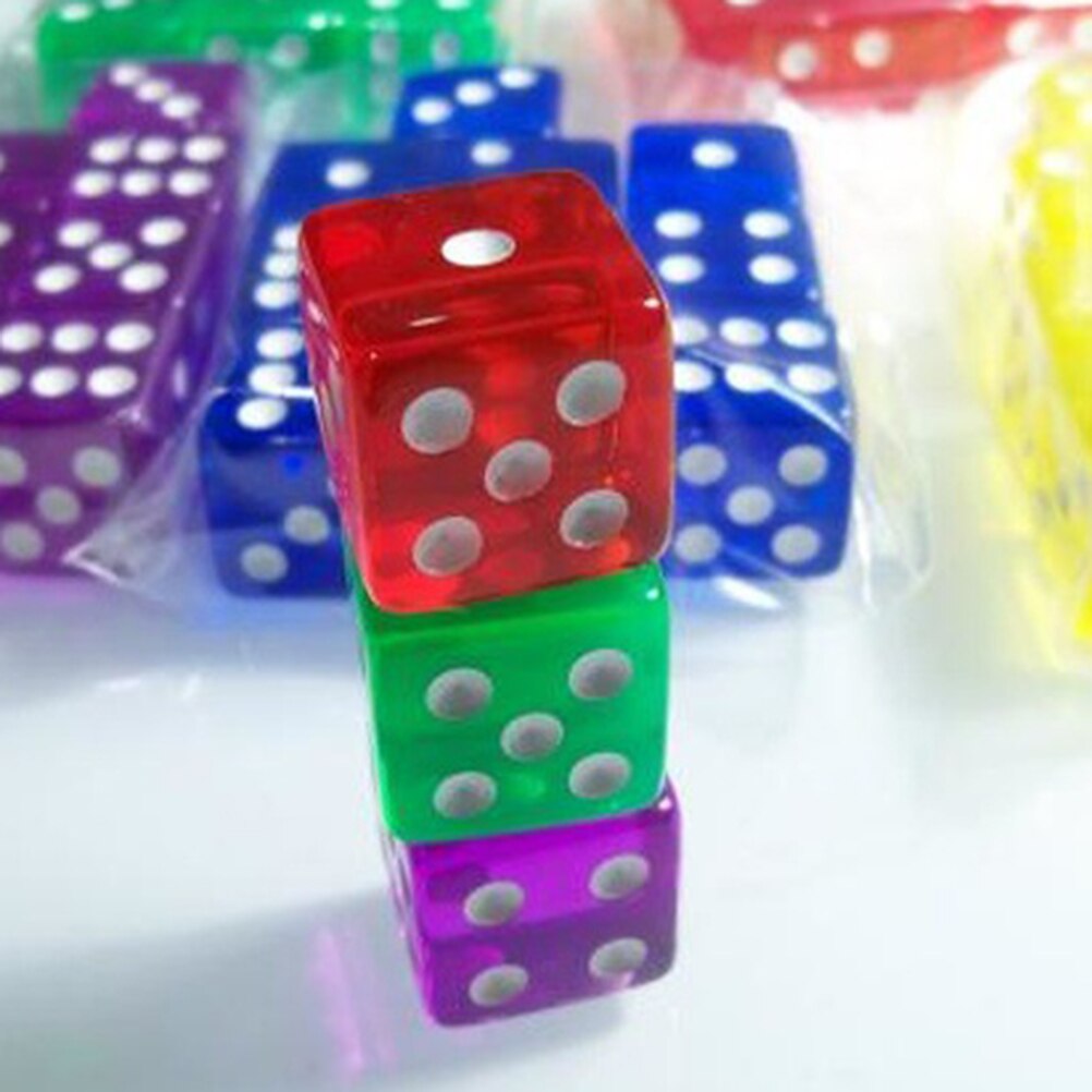 50 dés carrés 6 côtés transparents 16mm dés dés solides dés acryliques pour la fête du mexique KTV Yahtzee