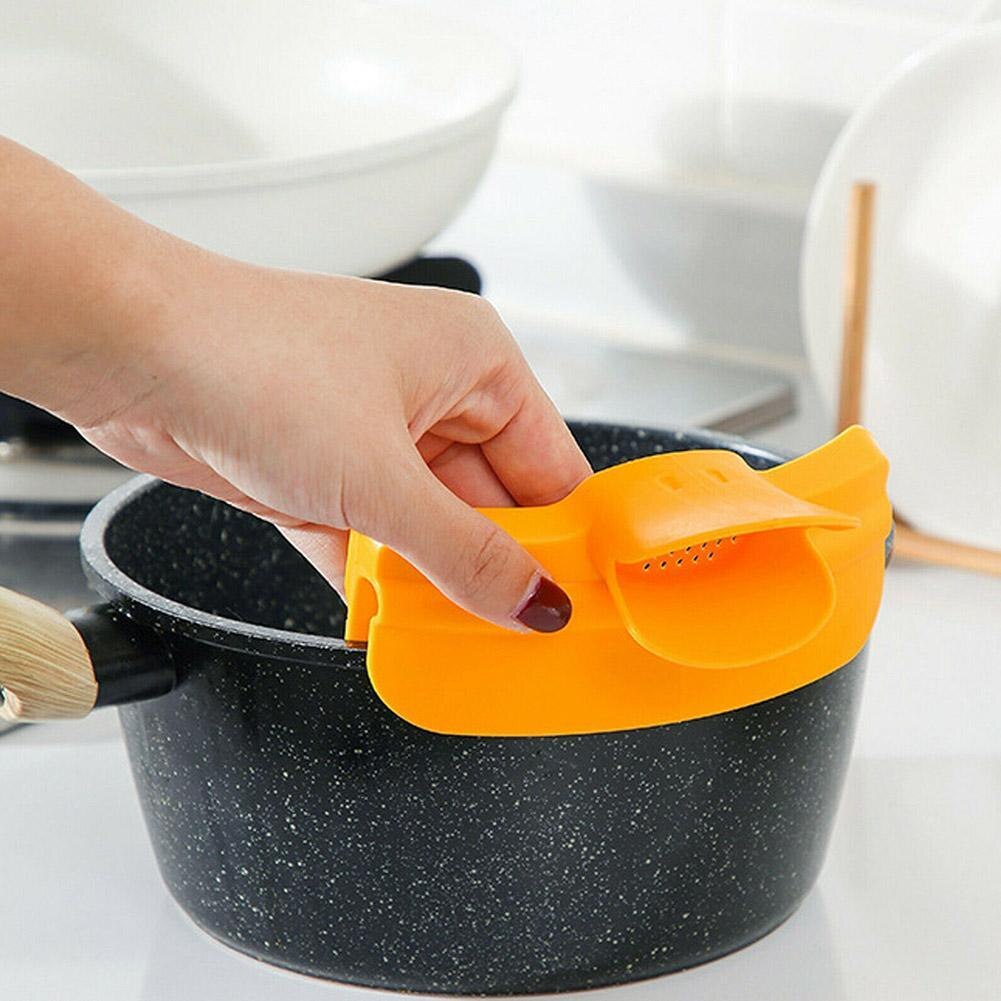 Bac de vidange Anti-déversement en Silicone, Pot Anti-fuite avec bord rond, déflecteur de liquide, entonnoir de Diversion de soupe, outil de cuisine
