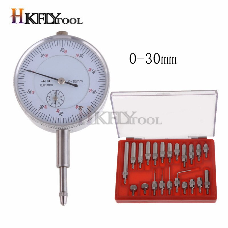 22pcs/set Steel Dial Indicator Point Set 4-48 Thread Tip and 10mm 25mm 30mm Dial indicator Lug Back Dial Test gauge Indicators: 30mm and Point Set