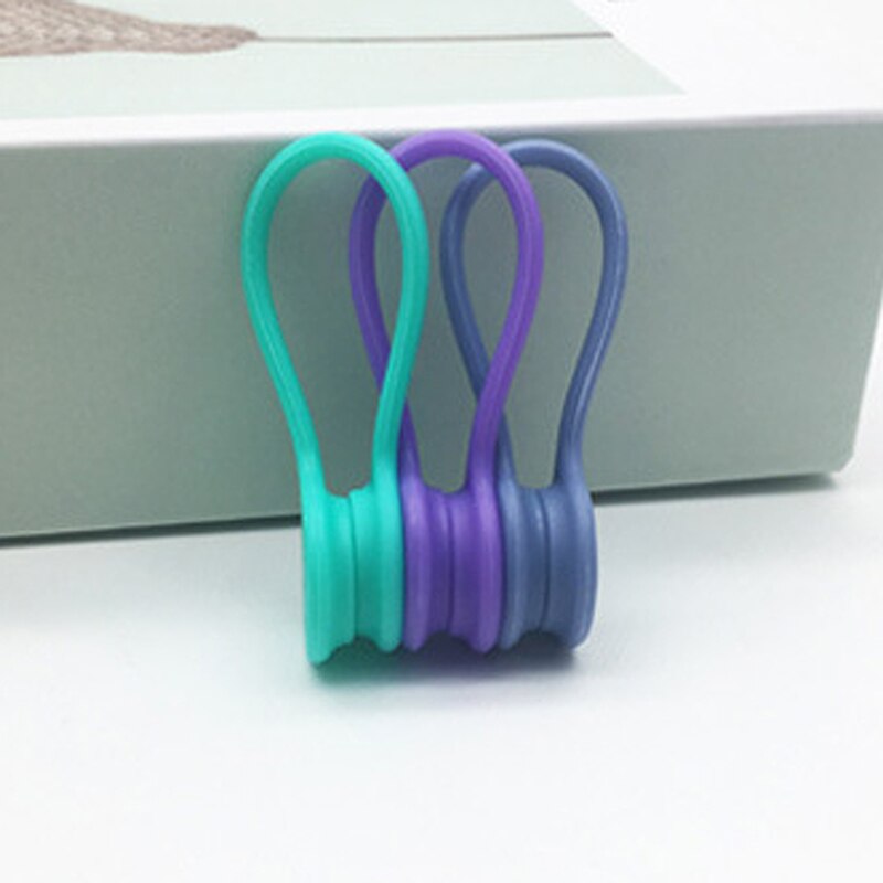 3 stk/pakke øretelefonledning opruller kabelholder organizer clips multifunktion holdbar magnet hovedtelefoner opruller kabler beskytter: C