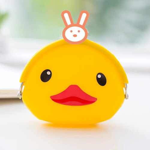 Silicone coin purse cartoon coin bag child wallet headset bag mini student small coin bag cute clutch bag: Green