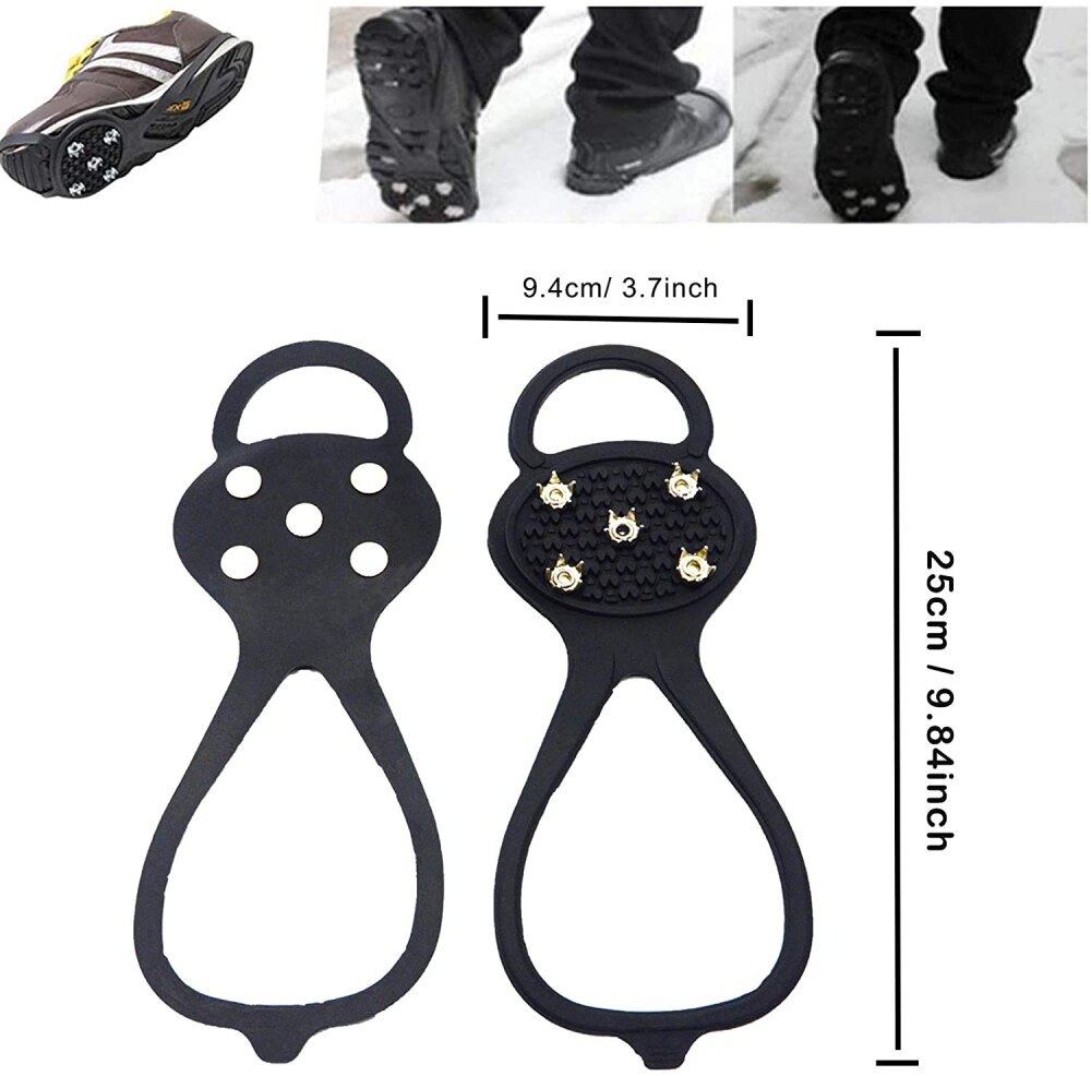Ijs Antislip Sneeuw Shoe Spikes Grips Cleats Ijskrappen Winter Klimmen Veiligheid Tool Anti Slip Schoenen Dekken Outdoor Crampones