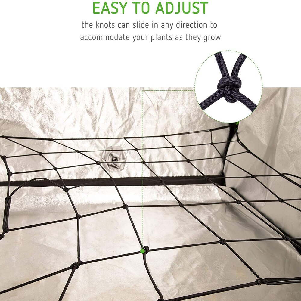 Stretchable 40x40 50x50 60x60 80x80 100x100 120x120 150x150 90x60 stretch net with hook for plant tent plant tent