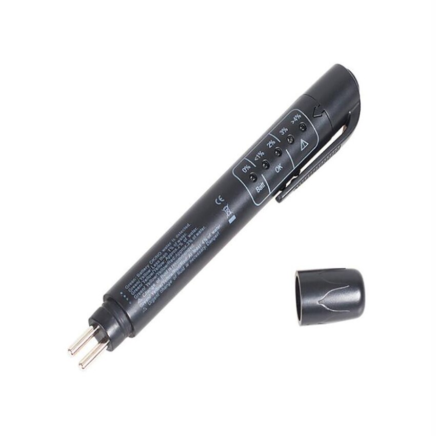 Brems Flüssigkeit Tester Stift, Hydraulische Flüssigkeit/Flüssigkeit/Öl Feuchtigkeit Analysator mit 3 LED-anzeigen, Auto Bremse Diagnostische Prüfungen Werkzeug