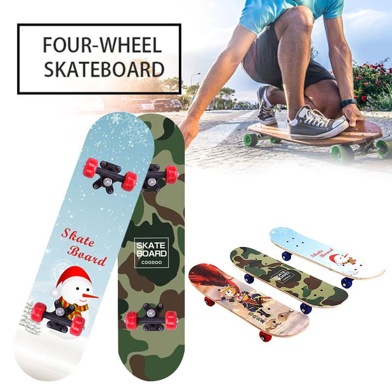 Træ bord 60cm dæk skateboard komplet skateboard ahorn populær højhastigheds skate bord moderigtigt ekstremsport