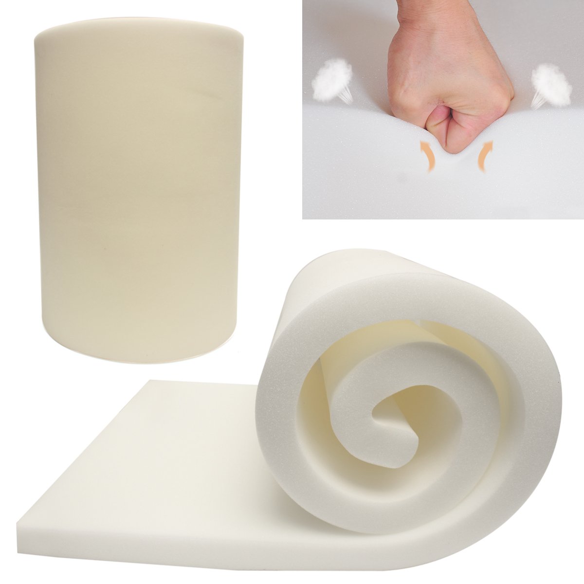 Hohe Dichte Polyurethan Schaum fest Polster Weiß Schaum Stuhl Sitz Gummi Kissen Möbel Ersatz Pad 200X60X7,5 cm