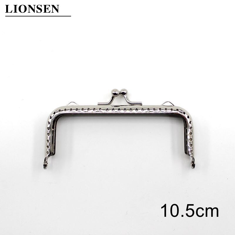 1 Stuk Glanzende Zilveren Vierkante Basic Metal Purse Frame Kus Sluiting Lock Diy Tas Accessoires 6.5/8.5/10.5/12.5/15/18Cm: 10.5cm