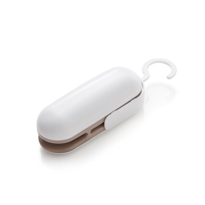Mini sellador portátil eléctrico, máquina de sellado térmico, máquina de apertura, cierre de bolsas de plástico, máquina de envasado de snacks, práctico sellador: brown