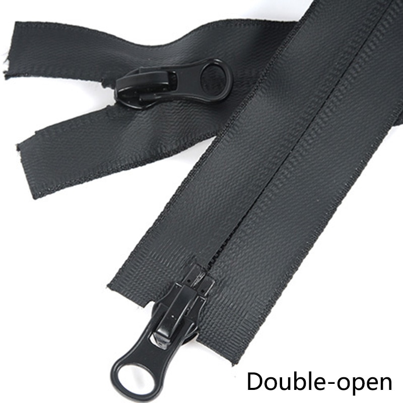 Møde 2 stk 60-100cm sort nylon vandtæt enkelt åben og dobbelt åben ende lynlås pas poser beklædningsgenstand tekstil sy tilbehør