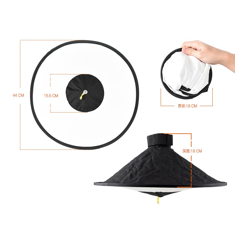 Godox RS18 Conical Flash SoftBox Portable Foldable Circular Soft Box Soft Diffuser For Most Camera Flash/Speedlite/AD200/AD600