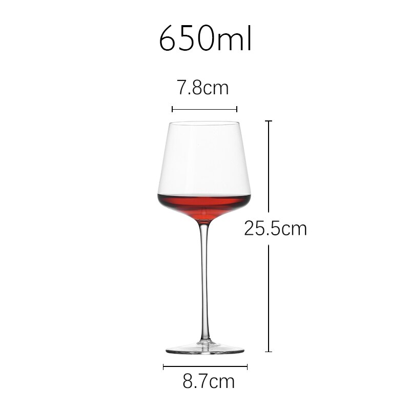 500-650ml Square Ultra-Thin Burgundy Red Wine Glasses Cocktails Stemware Glass Kitchen Family Wine Drinking Goblet: CLEAR 650ml