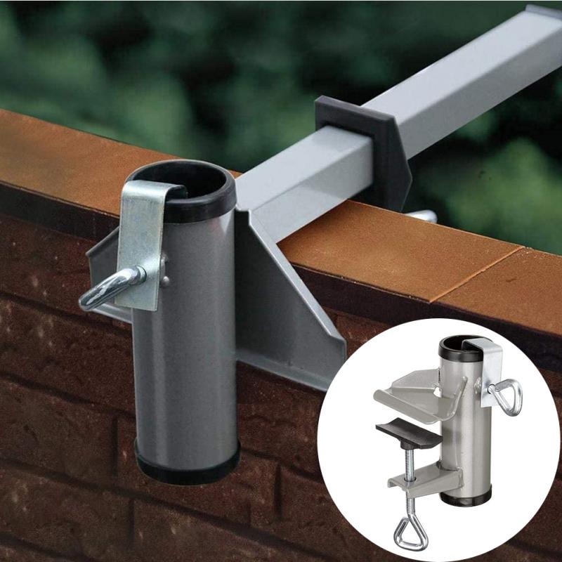 VANROUG Heavy Duty Balkonparapluhouder Klem Tuinhek Parasol Decking Holding Beugel Stand, Klembereik (12mm-63mm), Paraplu Diameter (15mm-38mm