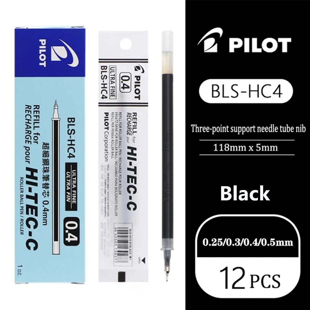 Pilot gelpenna hi-tec-c sprutspets finansiell bötespenna 0.25/0.3/0.4/0.5mm svart penna kontorstillbehör skola japansk brevpapper
