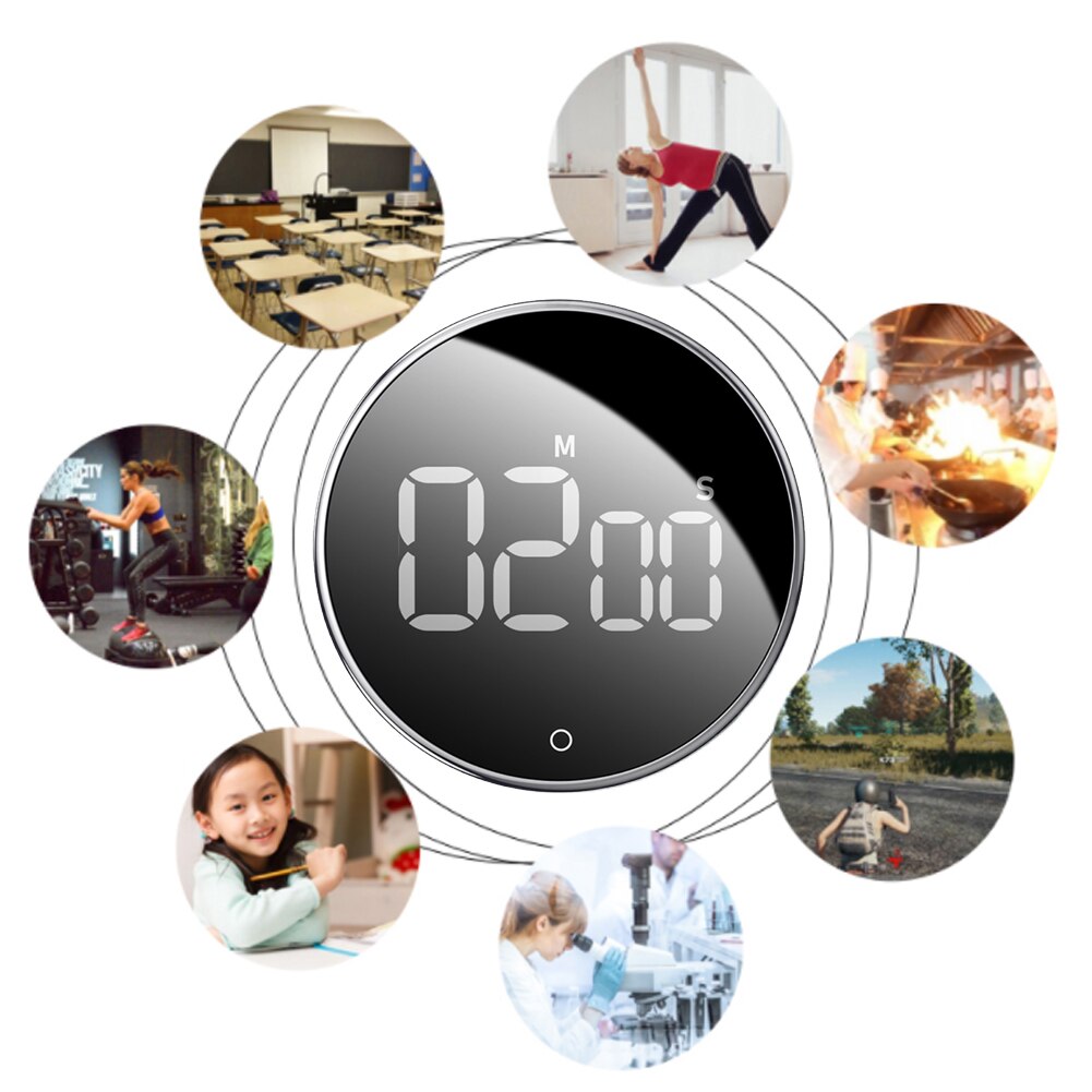 Magnetic LED Mute Kitchen Timer Digital Timer Studying Beauty Exercise Cooking Reminder Manual Countdown Alarm Clock