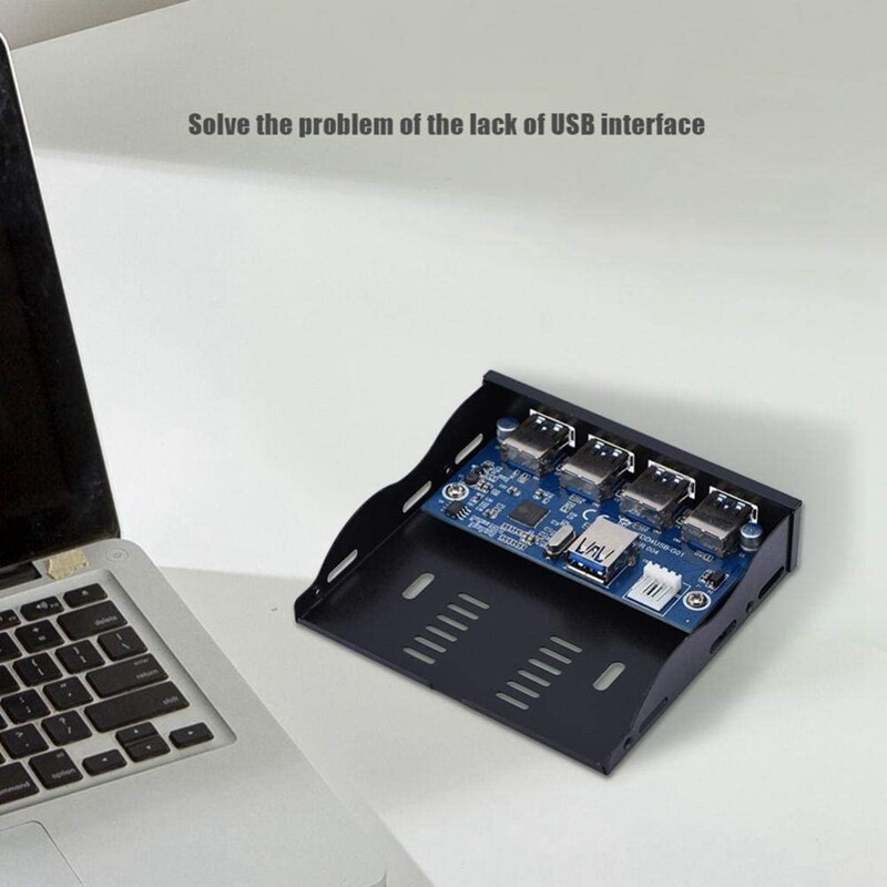 USB3.0 Floppy Front Panel 4-Port Front Panel for 3.5inch Floppy Bay 19 Pin to 4 Ports USB3.0 HUB Expansion Card