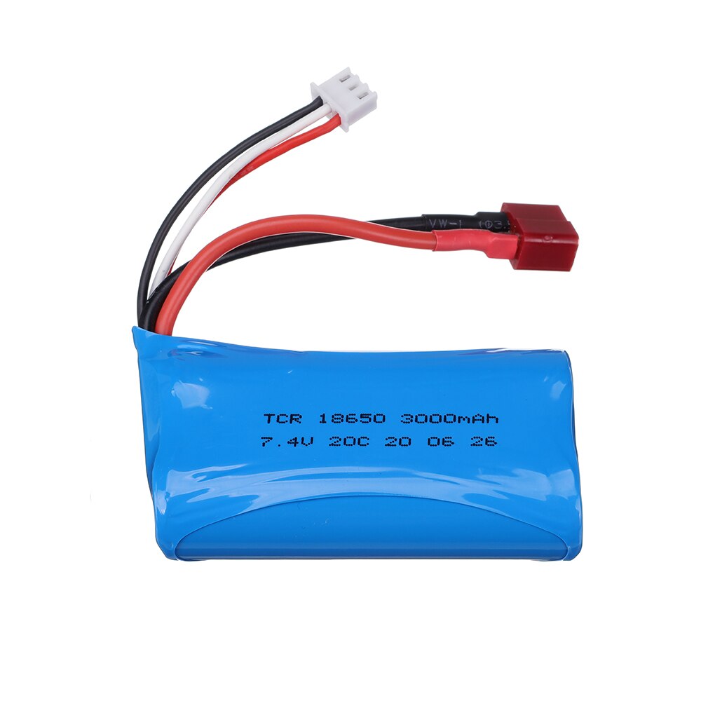 Batería lipo de 7,4 V, 3000mah, 18650, 2S T, enchufe para Q46 Wltoys 10428 /12428/12423 RC, accesorios de repuesto para coche, batería de alta capacidad de 7,4 V