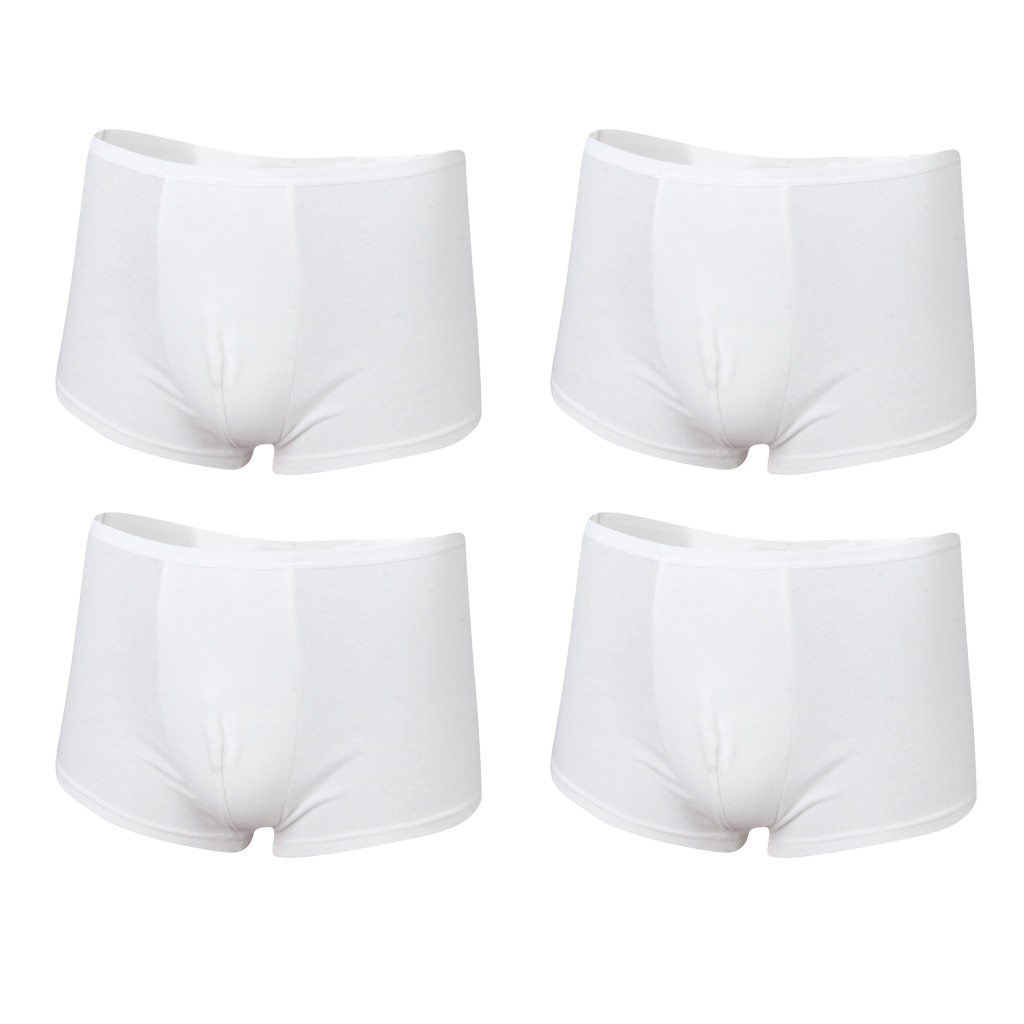 4 pacote masculino branco regular absorvência lavável incontinência boxers xxl