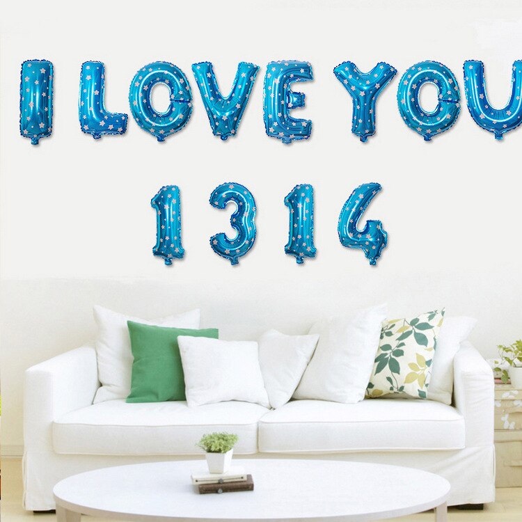 I Love You Ballon 16Inch I Love U 1314 Brief Ballonnen Wedding Party Decoratie Arrangement Aluminiumfolie Ballonnen