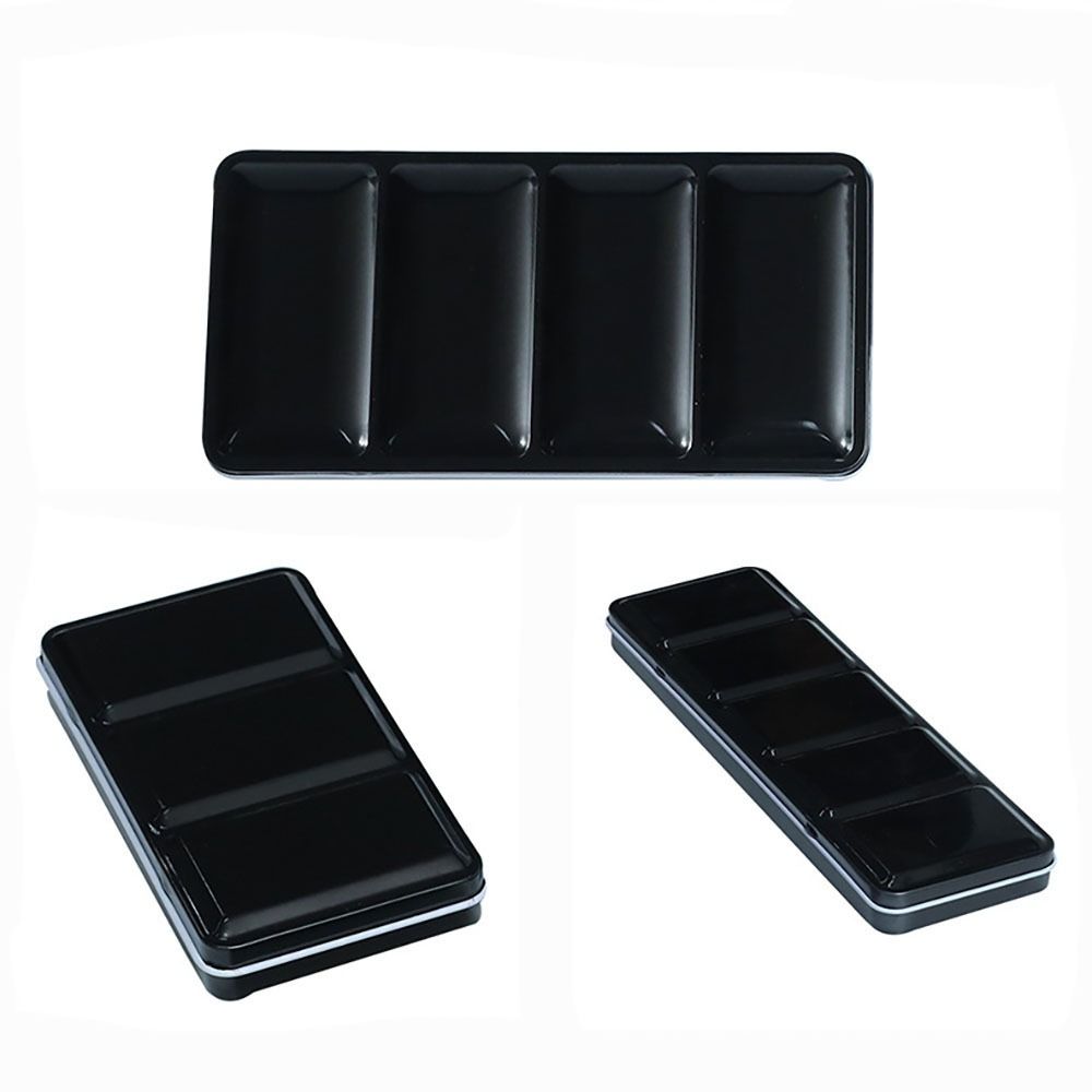 Lata de acuarela de metal artístico con paleta plegable, paleta grande de bandeja de acuarela con 52 medias sartenes de acuarela vacías para artista